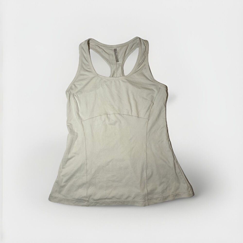 Fabletics Womens Tank Top Cream Racerback Athletic Workout Size Small